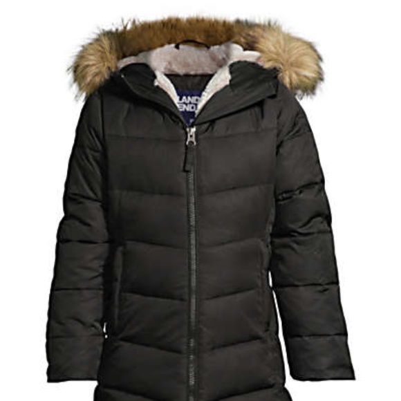 Lands' End Other - Lands' End Fleece Lined Down Alternative Winter Coat - Girls, Black, Size Small